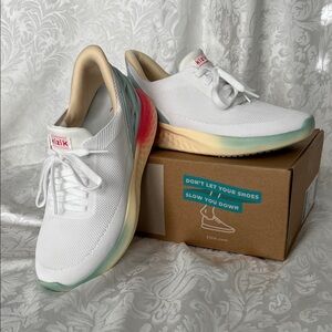 Kizik White Sneakers with Colorful Soles